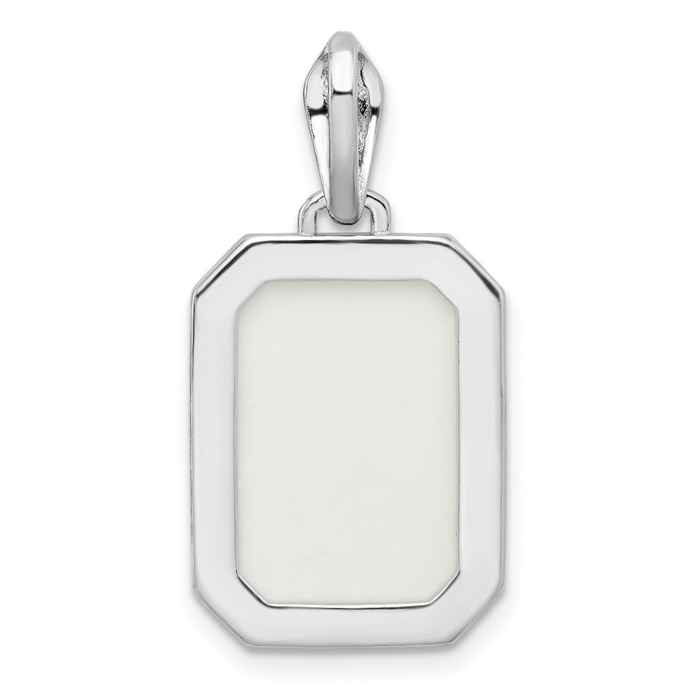 Sterling Silver White Created Opal & Cubic Zirconia Beaded Border Pendant