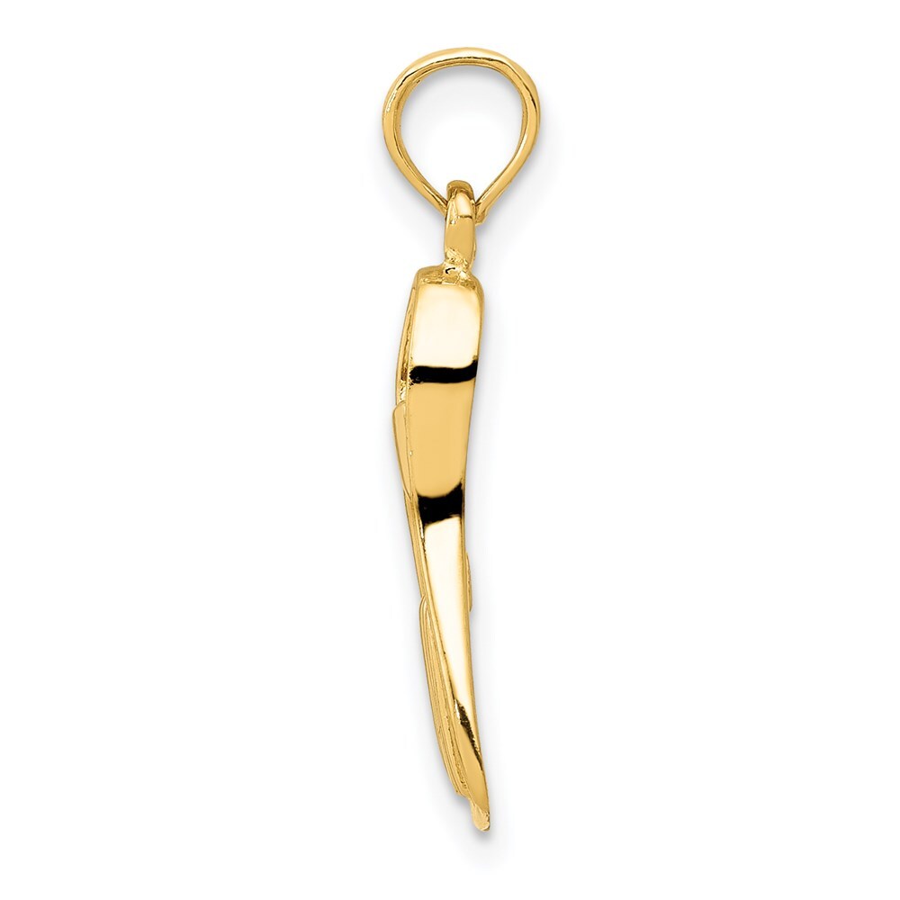 14k Yellow Gold 3D Scuba Flipper Pendant for Women