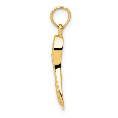 14k Yellow Gold 3D Scuba Flipper Pendant for Women