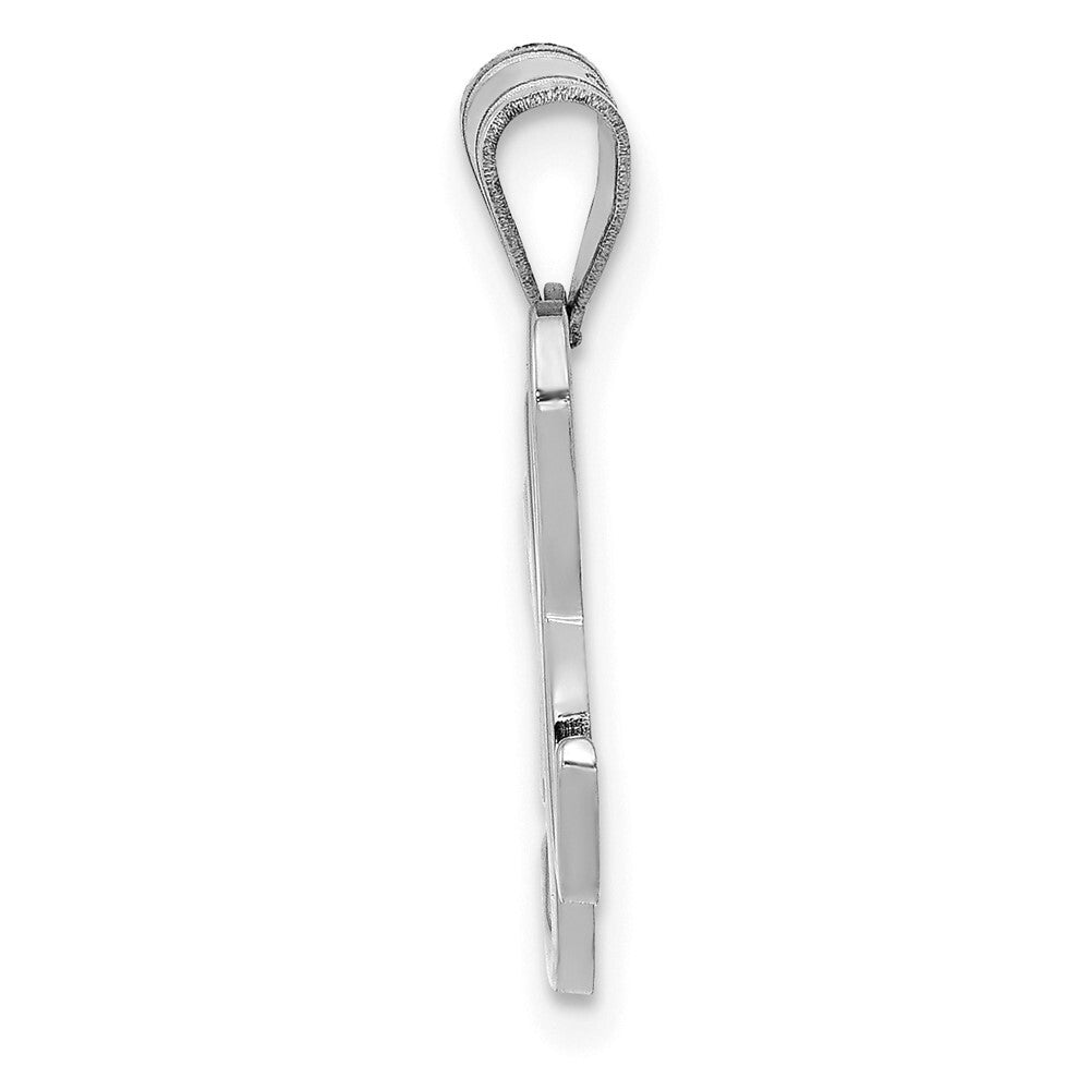 14k White Gold Script Letter H Initial Pendant for Women