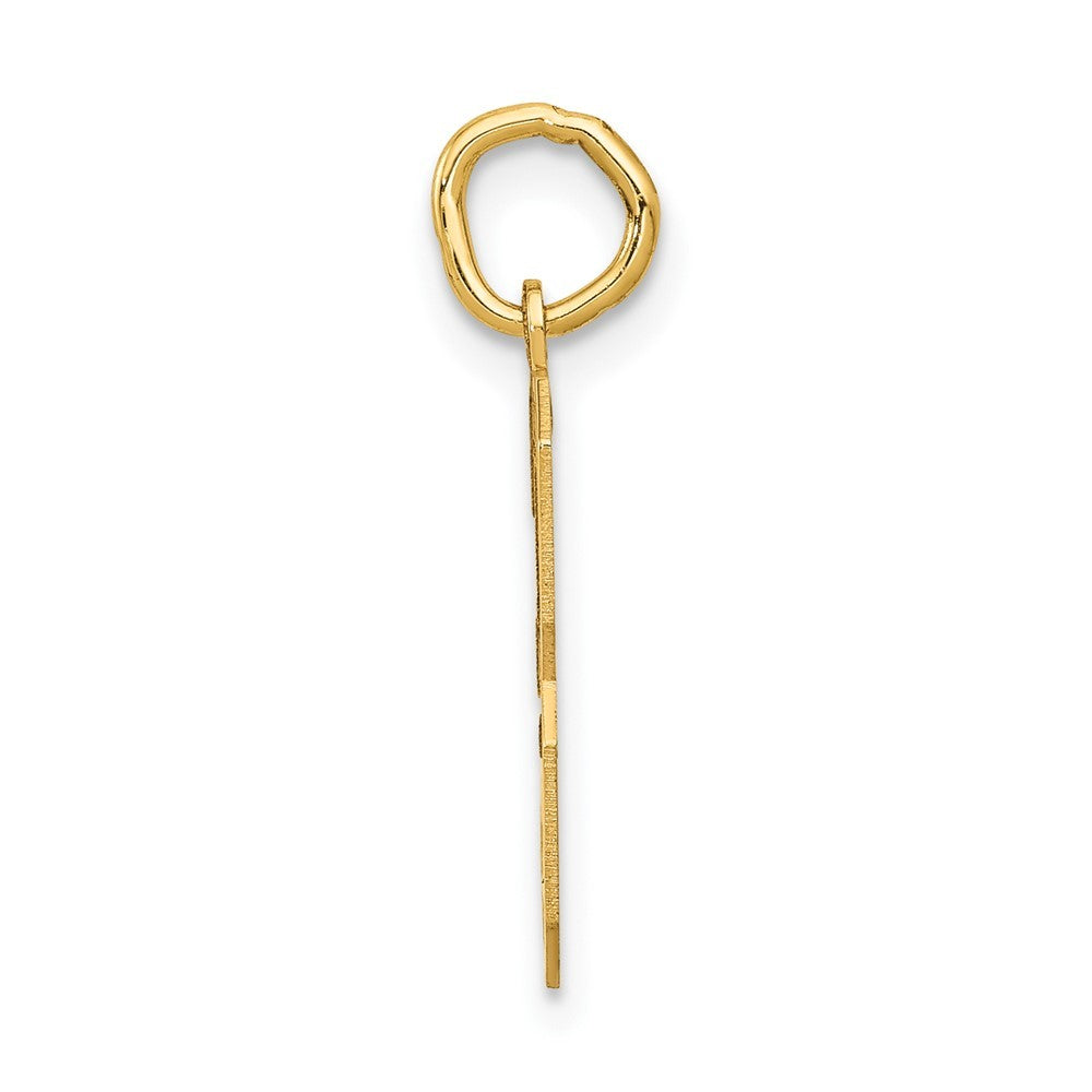 14k Yellow Gold Medium Satin Number 3 Charm