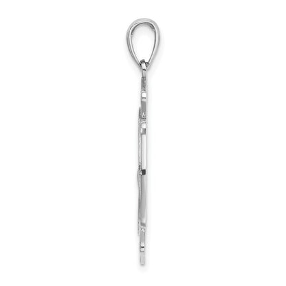14k White Gold Large FD St. Florian Badge Pendant