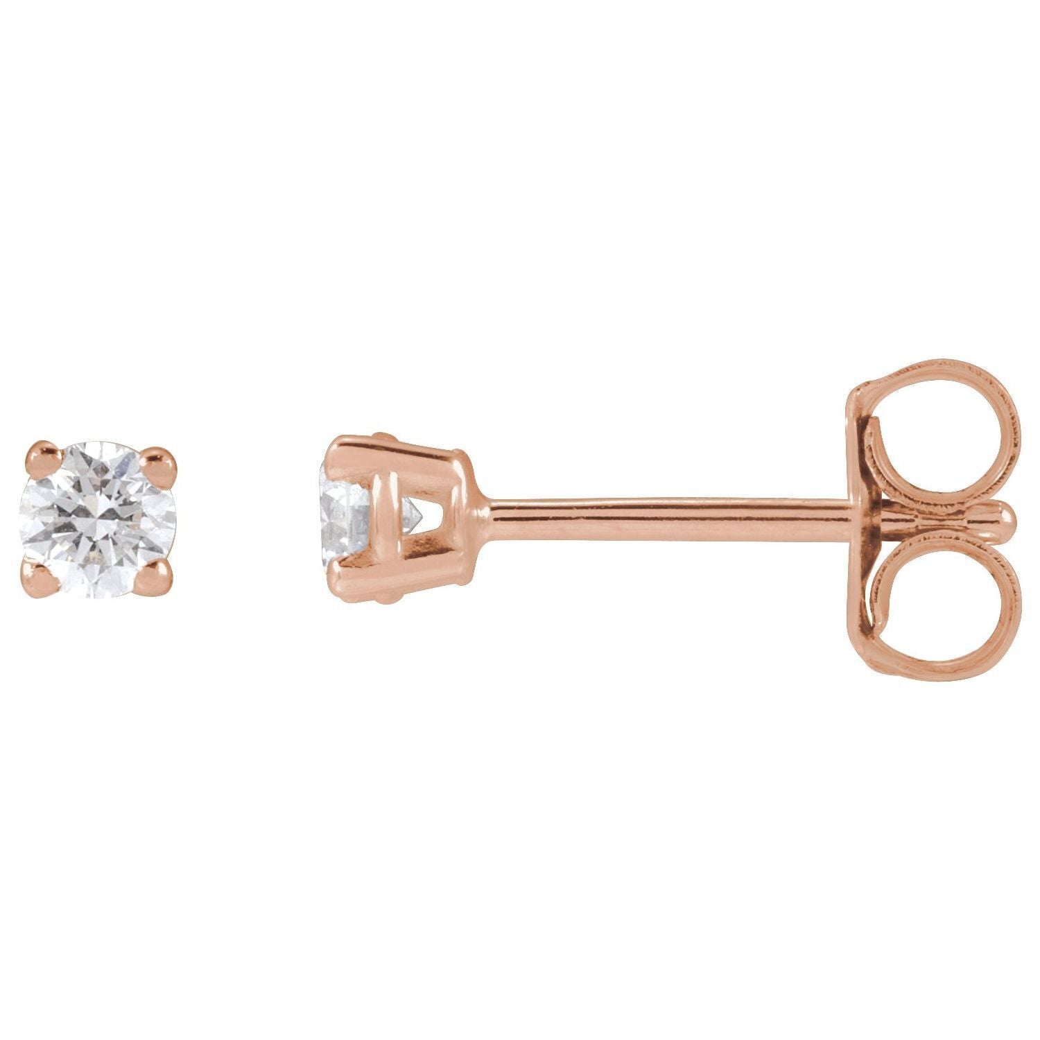 14k Rose Gold 1/5 CTW Lab-Grown Diamond Stud Earrings Fine Jewelry for Women