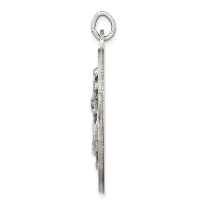 Sterling Silver Antiqued St. Christopher Medal