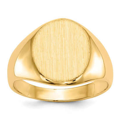 14K Yellow Gold 12.5x11.0mm Open Back Signet Ring