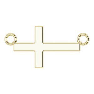 14k Yellow Gold 12x5.9 mm Sideways Cross 16-Pendant Necklace 18"