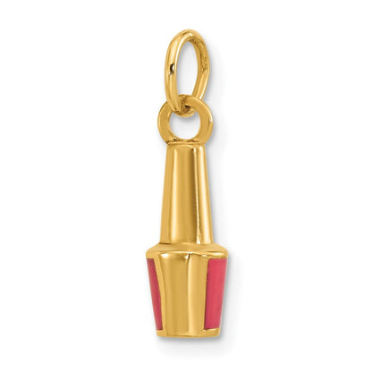 14k Yellow Gold Nail Polish Charm Pendant for Women