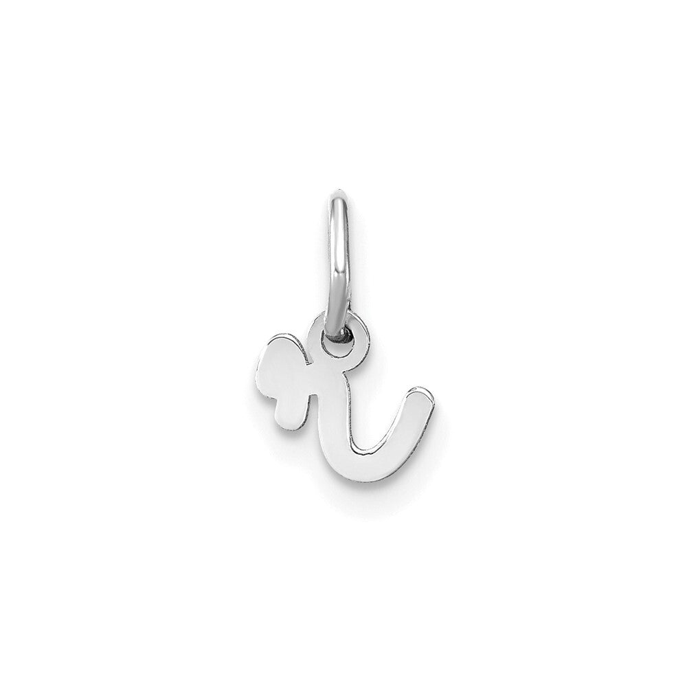 14k White Gold Lower case Letter R Initial Charm Pendant for Women