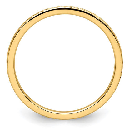 14K Yellow Gold Yellow Gold 1.2mm Twisted Wire Pattern Stackable Band Size 8