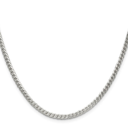 Sterling Silver 3.1mm Diamond-cut Square Franco Chain