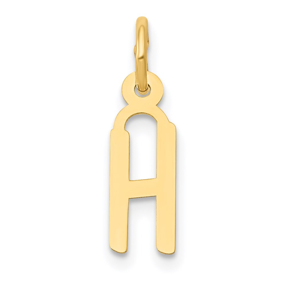 14k Yellow Gold Small Slanted Block Letter H Initial Charm Pendant for Women