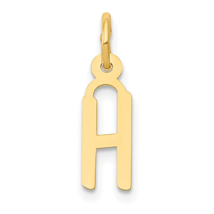 14k Yellow Gold Small Slanted Block Letter H Initial Charm Pendant for Women