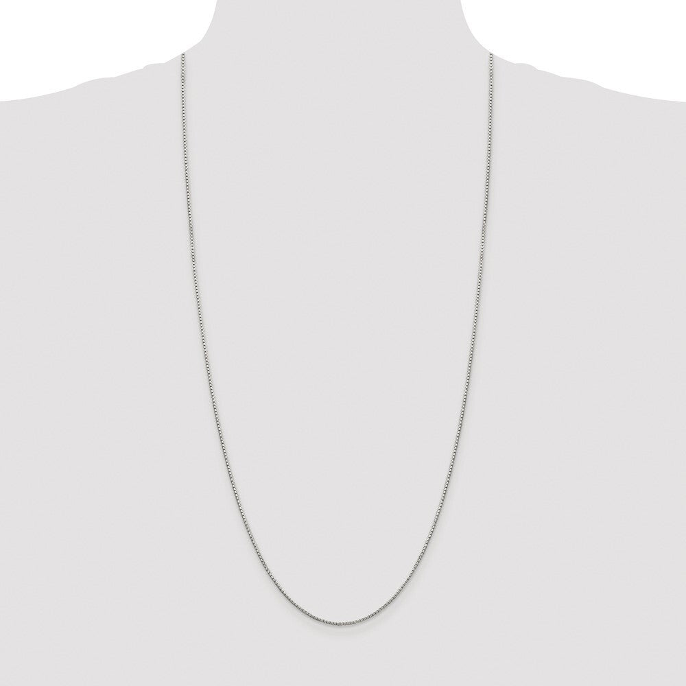 Sterling Silver Rhodium-plated 1.35mm 8 Sided Diamond-cut Box Chain