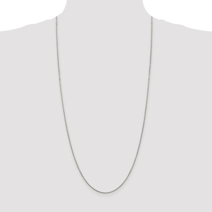 Sterling Silver Rhodium-plated 1.35mm 8 Sided Diamond-cut Box Chain