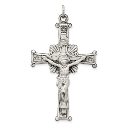 Sterling Silver Antiqued INRI Crucifix Pendant Holiday Gift for Women
