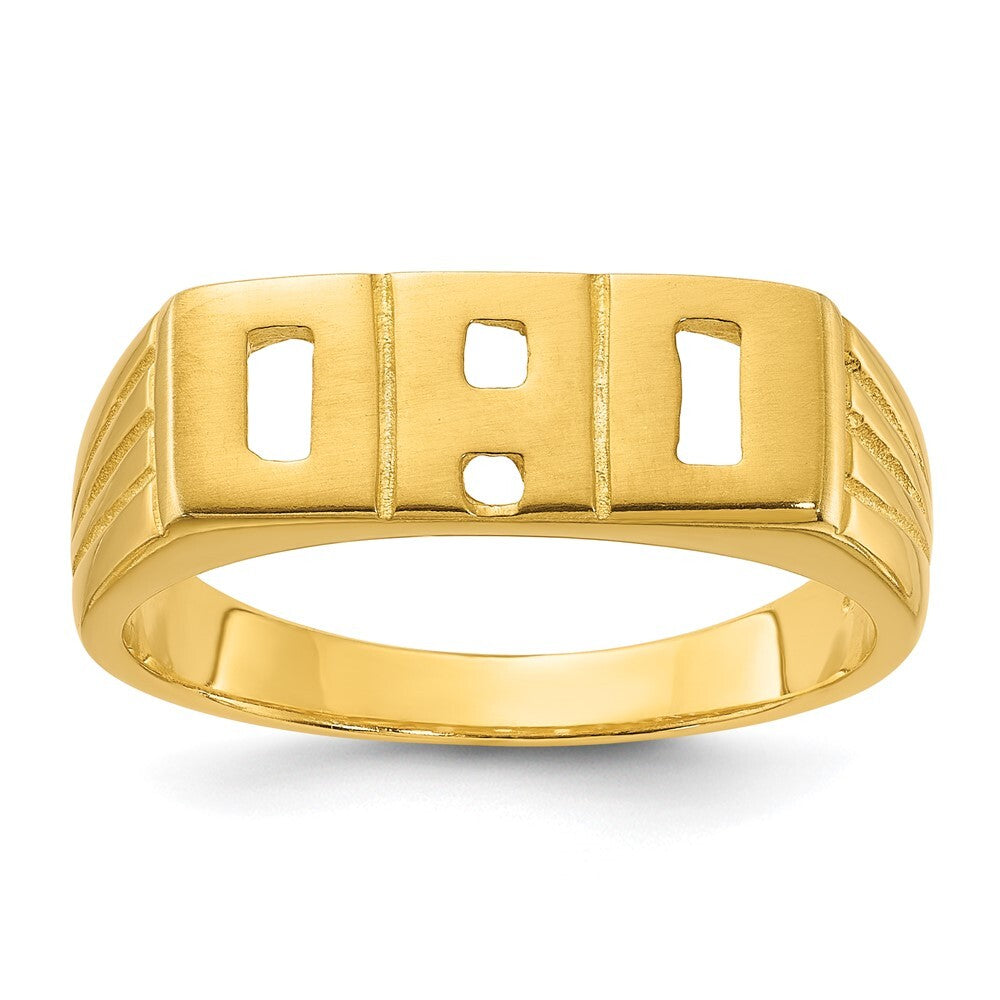 Sterling Silver Gold-tone Polished DAD Ring Size 10