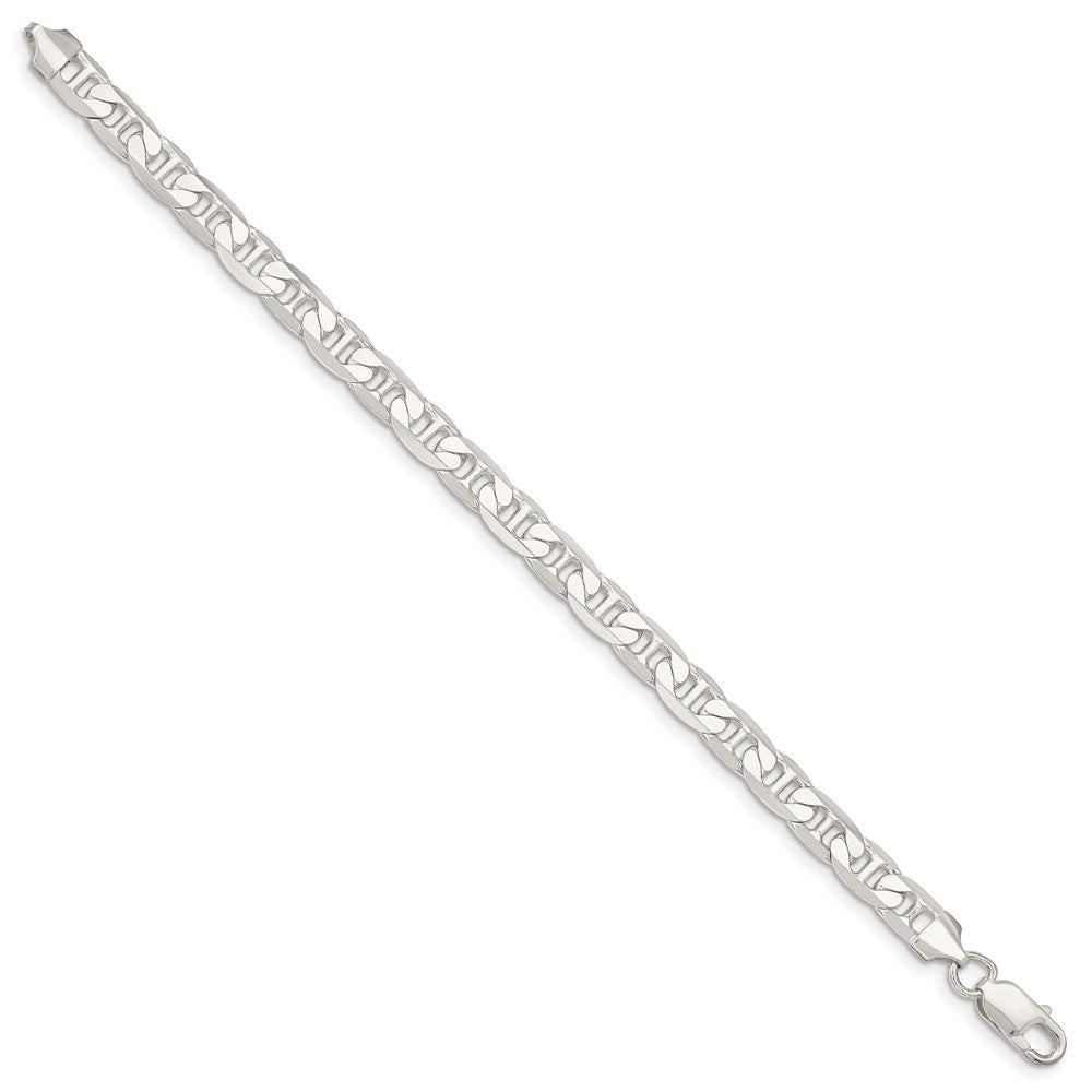 Sterling Silver 7mm Flat Anchor Chain Bracelet