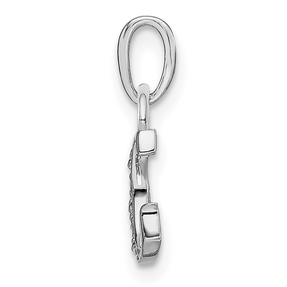 14k White Gold Rhodium-plated Diamond Letter G Initial Pendant for Women