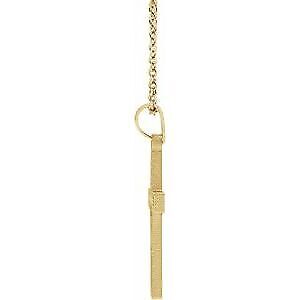 14k Yellow Gold Cross Pendant Necklace 18"