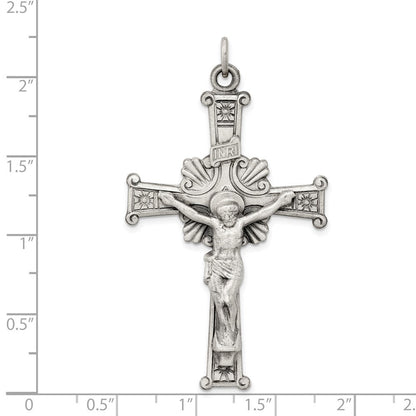 Sterling Silver Antiqued INRI Crucifix Pendant Holiday Gift for Women