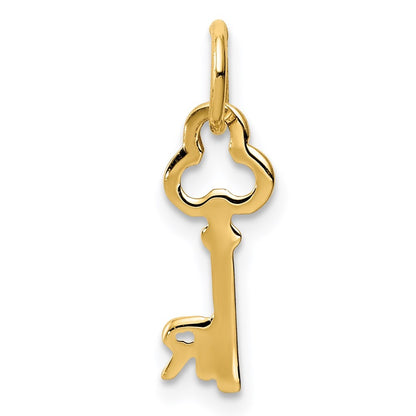 14k Yellow Gold Key Letter R Initial Charm Pendant
