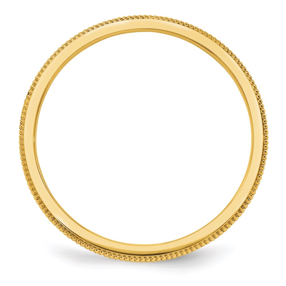14K Yellow Gold Yellow Gold 1.5mm Milgrain Stackable Band Size 7