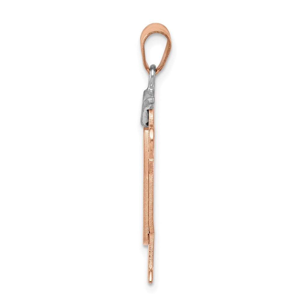 14k Two-Tone Gold Large Boy with Hat on Left Engravable Charm
