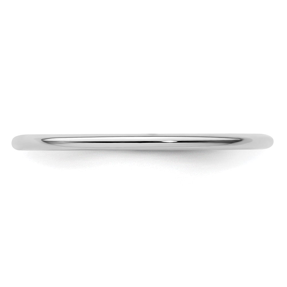 14K White Gold 1.2mm Half Round Polished Stackable Band Ring Size 5