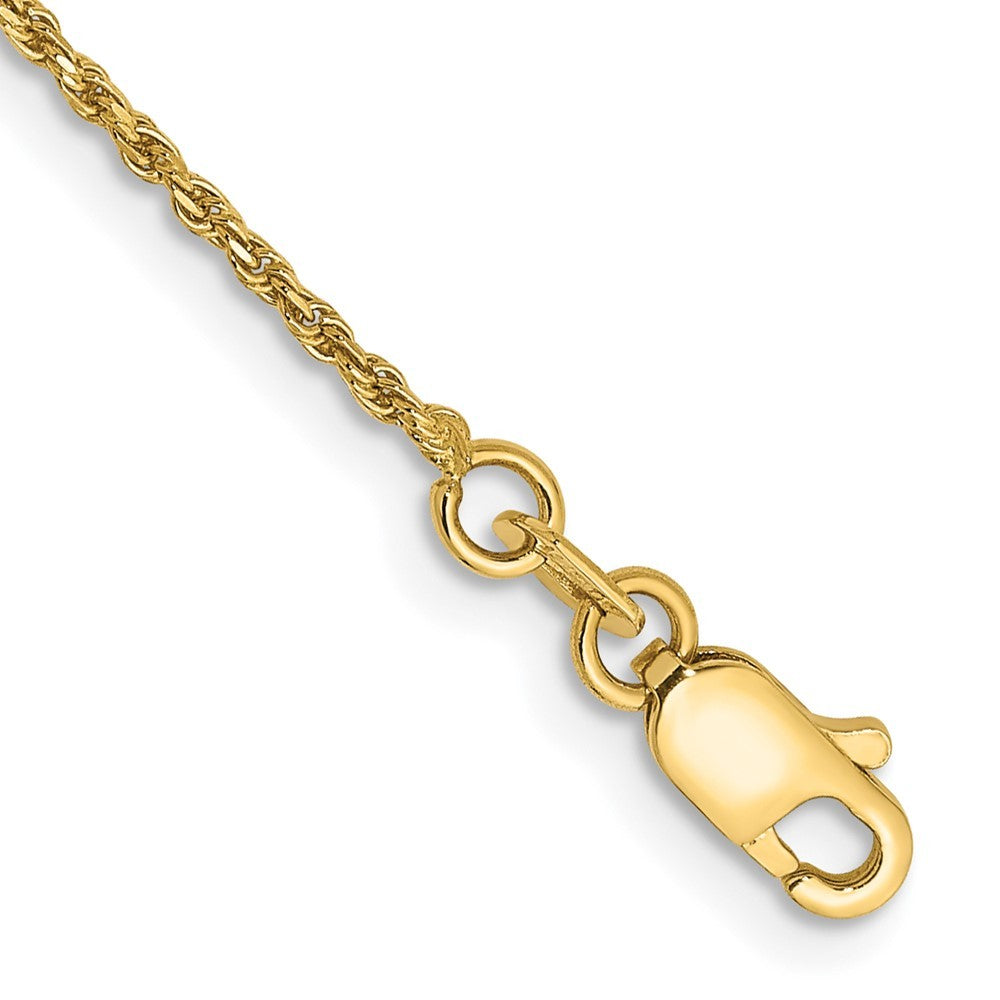 14k Yellow Gold 8 inch 1.15mm Diamond-cut Machine Made Rope Chain Bracelet
