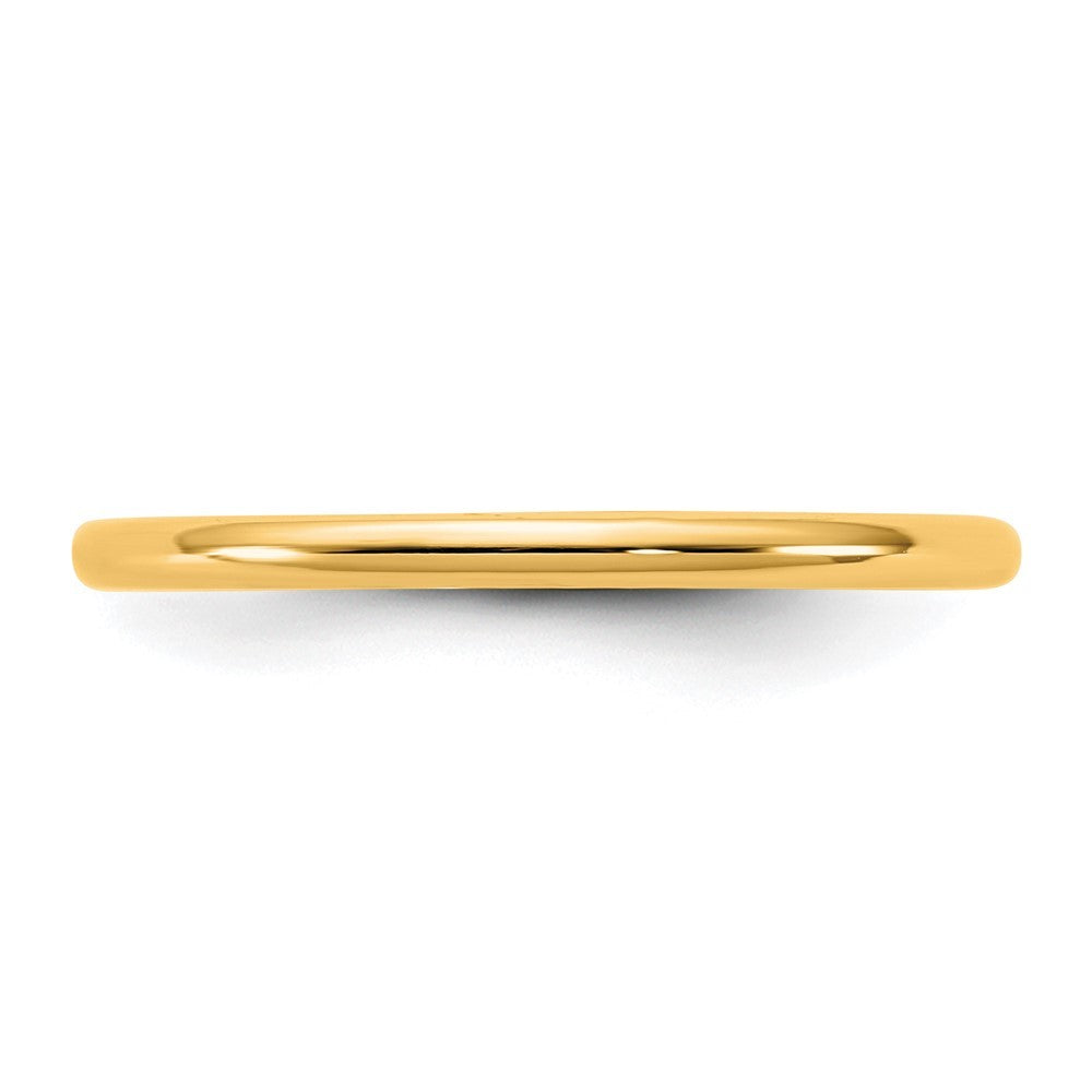14K Yellow Gold 1.5mm LTW Half Round Band Ring Size 10