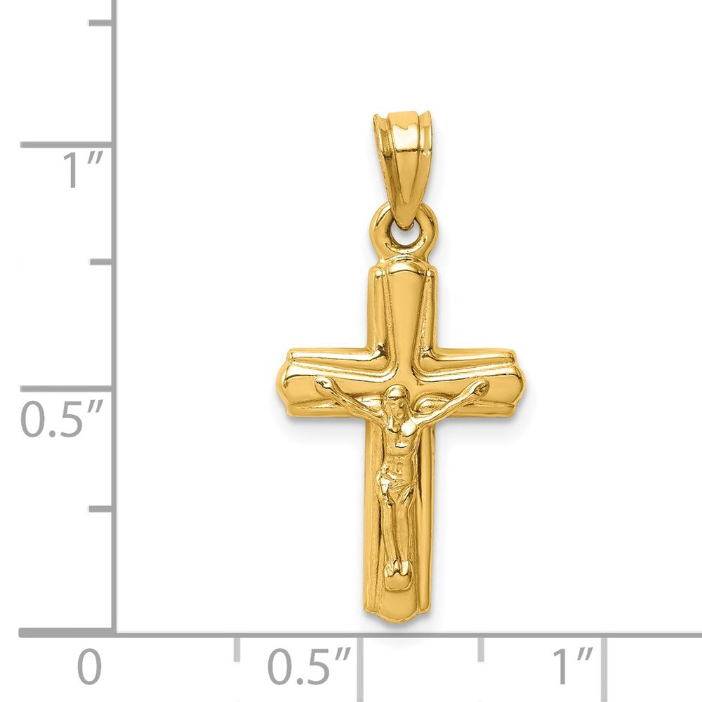 14k Yellow Gold Reversible Crucifix Pendant