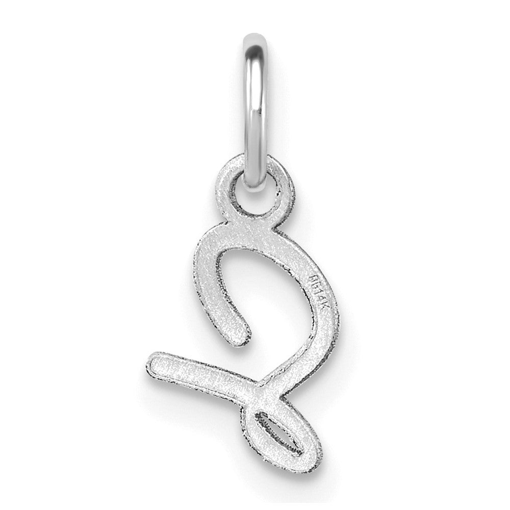 14k White Gold Uppercase Letter S Initial Charm Pendant