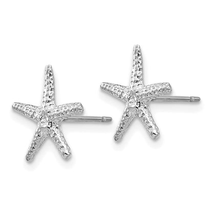 14k White Gold Starfish Earrings