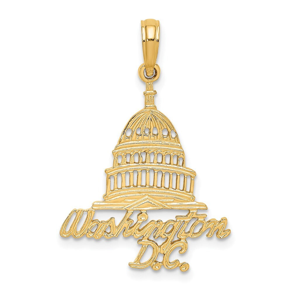 14k Yellow Gold WASHINGTON D.C. Capital Building Charm Pendant for Women