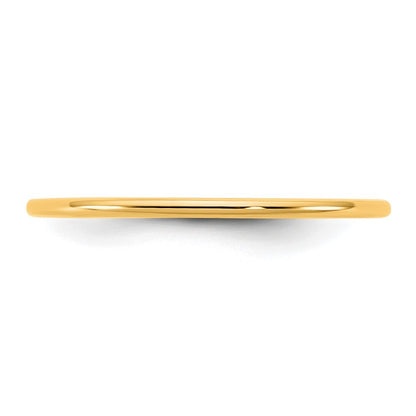 14K Yellow Gold 1mm LTW Half Round Band Size 6