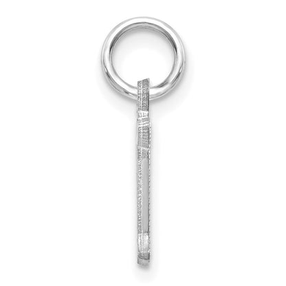 14k White Gold Diamond-cut Letter N Initial Charm Pendant