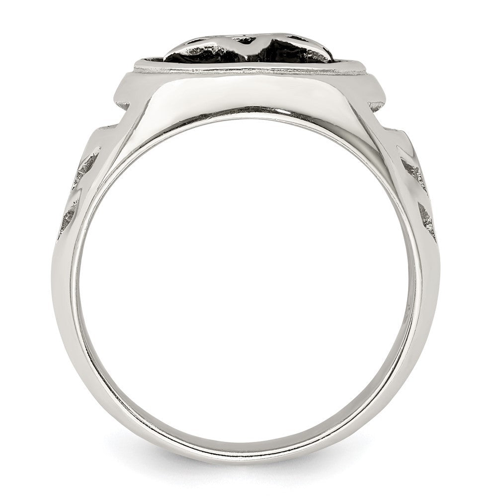 Sterling Silver Antiqued Star of David Ring