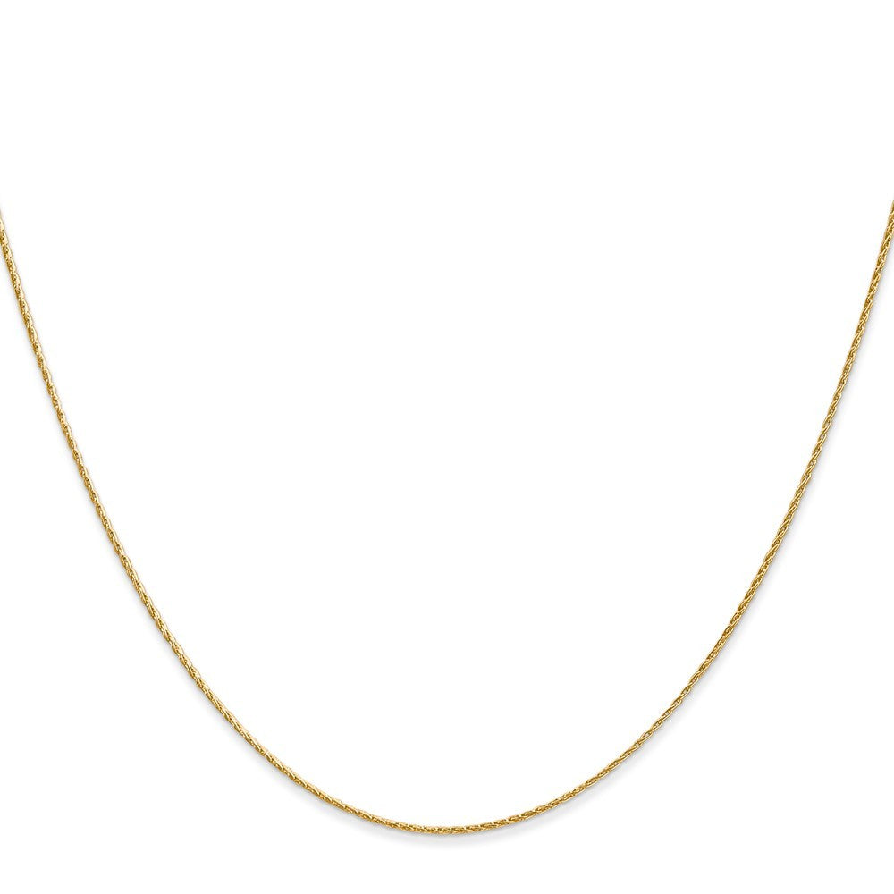 14k Yellow Gold 24 inch .7mm Round Parisian Wheat Chain Necklace