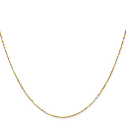 14k Yellow Gold 24 inch .7mm Round Parisian Wheat Chain Necklace