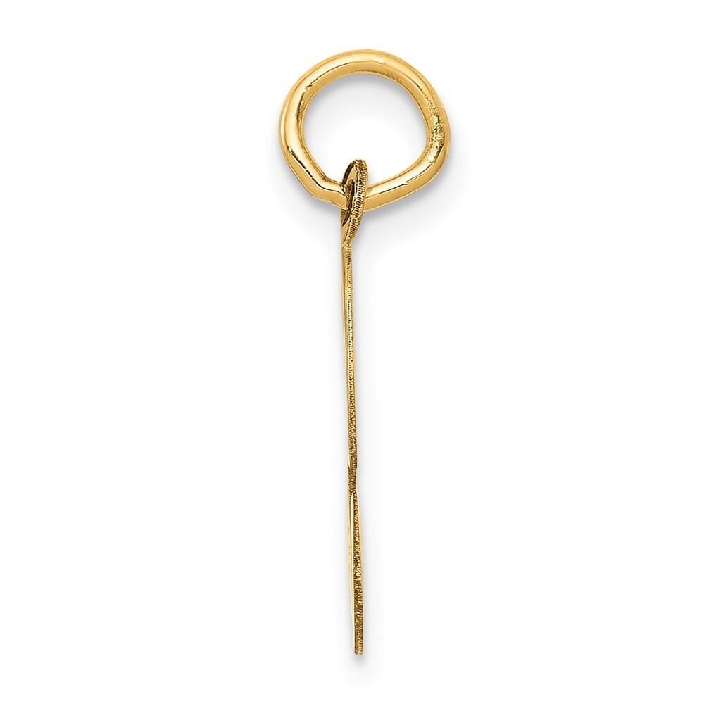 14k Yellow Gold Medium Script Letter S Initial Charm Pendant for Women