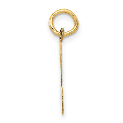 14k Yellow Gold Medium Script Letter S Initial Charm Pendant for Women
