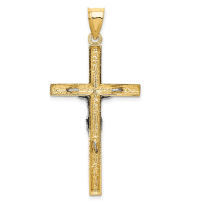 14k Two-tone Gold Crucifix Pendant for Women