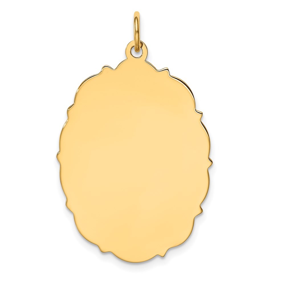 14k Yellow Gold Plain .018 Gauge Engravable Disc Charm