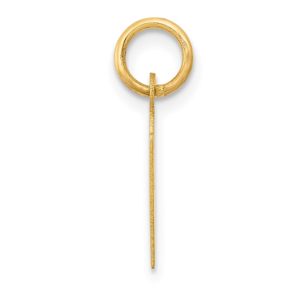 14k Yellow Gold Small Slanted Block Letter H Initial Charm Pendant for Women