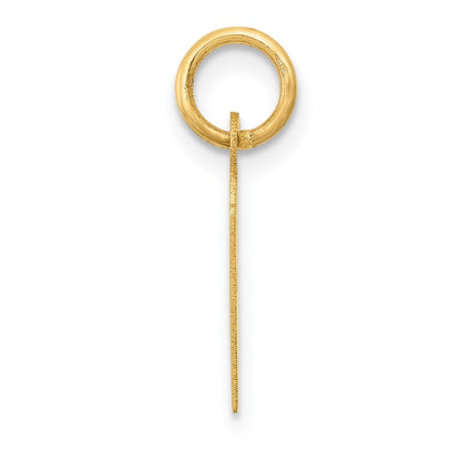 14k Yellow Gold Small Slanted Block Letter H Initial Charm Pendant for Women