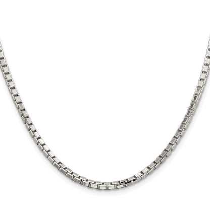 Sterling Silver Rhodium-plated 2.9mm 8 Sided Diamond-cut Box Chain Necklace