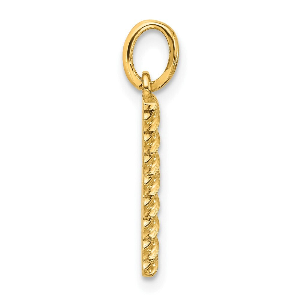 14k Yellow Gold Fancy Twist Letter B Pendant for Women