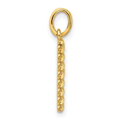14k Yellow Gold Fancy Twist Letter B Pendant for Women