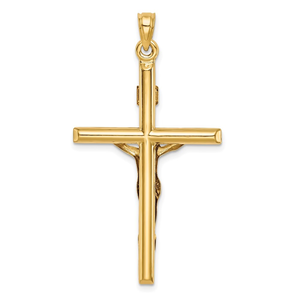 14k Yellow Gold Hollow Crucifix Pendant