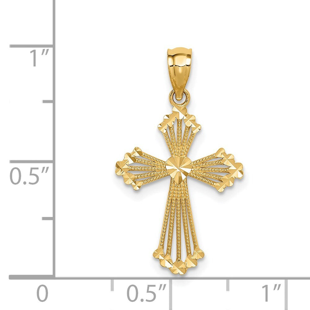 14k Yellow Gold Passion Cross Pendant